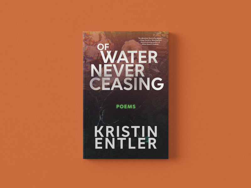 Open copy of "Of Water Never Ceasing" book by Loblolly Press with textured cover and visible text on the pages.