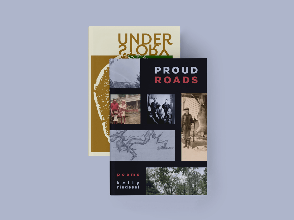 Proud Roads and Understory book bundle by Loblolly Press, featuring two hardcover literary collections on a white background.